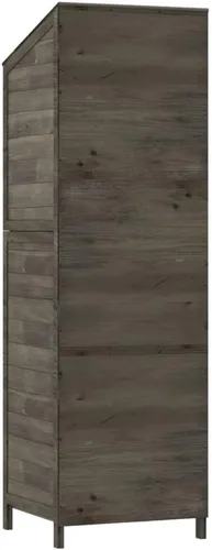 Miniatura 6 de Cobertizo de almacenamiento de madera para jardín, gabinete de almacenamiento al aire libre, cobertizo de herramientas de madera de jardín, Antracita