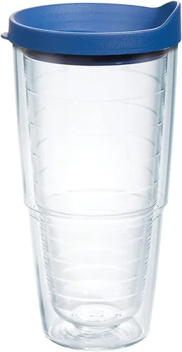 Miniatura 14 de Taza de viaje Tervis de doble pared transparente y colorida con tapa fabricada en Estados Unidos mantiene las bebidas frías y calientes, 24 onzas