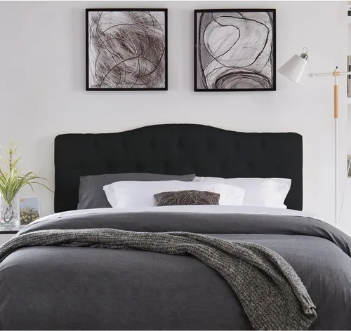 Miniatura 2 de Naomi Home Cassandra - Cabecero capitoné tamaño Queen, tapizado en tela de lino duradera, amortiguación de espuma de alta calidad, altura ajustable