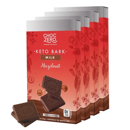 Miniatura 8 de ChocZero Corteza Crujiente de Caramelo de Chocolate con Leche, Sin Azúcar Añadida, Baja en Carbohidratos, Alta en Fibra, Apta para Keto, Sin