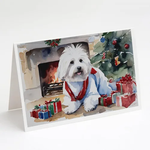 Miniatura 181 de Caroline's Treasures DAC2753GCA7P Paquete de 8 tarjetas de felicitación navideña acogedora de Husky siberiano Tarjetas en blanco con sobres
