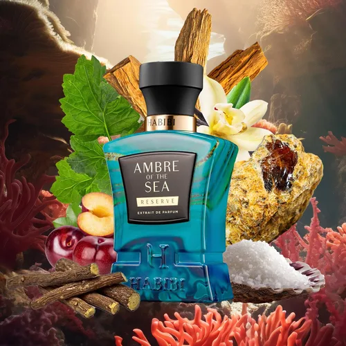 Miniatura 3 de H HABIBI Ambre Of The Sea Extrait De Parfum - Colonia para hombres y perfume para mujeres, 2.5 oz de larga duración fragancia unisex con bergamota