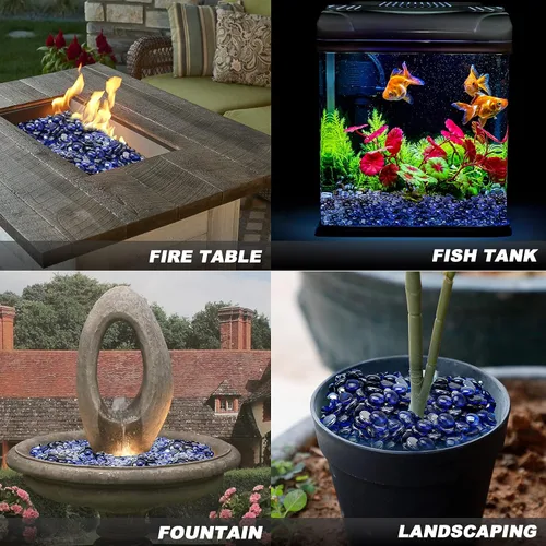 Miniatura 6 de Skyflame Cuentas de vidrio de fuego de 10 libras para chimenea de fuego, tamaño de 1/2 pulgada, gotas de fibra de vidrio mezcladas decorativas