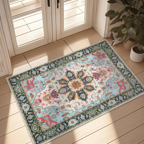 Miniatura 44 de WILLSUN Alfombras lavables de área, alfombras grandes antideslizantes de 5 x 7 pulgadas estilo bohemio para sala de estar, dormitorio, alfombra