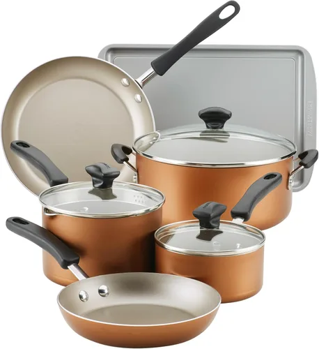 Miniatura 7 de Farberware Cookstart DiamondMax - Juego de sartenes antiadherentes, apto para lavavajillas, 8.25 pulgadas y 10 pulgadas, color plateado