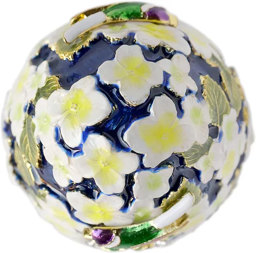 Miniatura 5 de Apropos Huevo Faberge pintado a mano de estilo vintage con esmalte rico y diamantes de imitación brillantes caja de joyería