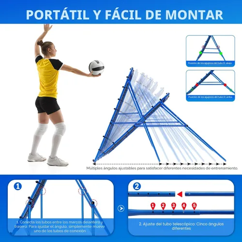 Miniatura 2 de Volleyball Lacrosse Rebound Net Pro, WINTHAI Lacrosse Rebounder for Backyard, 7x4FT/6x4FT/4x4FT Bounce Back Net with Target Strike Zone, Easy Quick