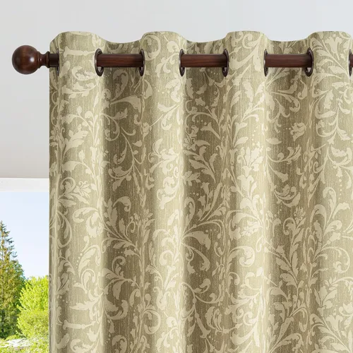 Miniatura 13 de jinchan Cortinas 80% opacas para dormitorio, cortinas con patrones geométricos para sala de estar, tratamientos de ventana para oscurecer