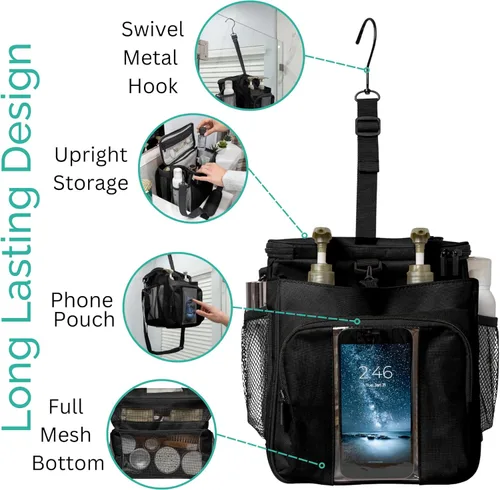 Miniatura 5 de TERRA HOME Bolsa portátil XL para ducha, artículos esenciales para la habitación del dormitorio universitario para hombres, mujeres, estudiantes