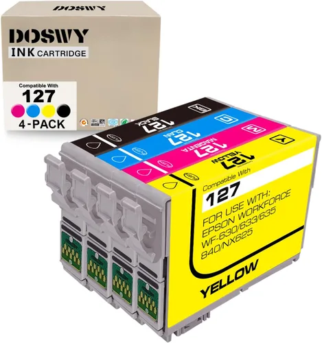 Paquete de 4 cartuchos de tinta de repuesto T127 para Epson 127 T127 uso para Workforce 545 845 645 WF-3540 WF-3520 WF-7010 WF-7510 WF-7520 NX530