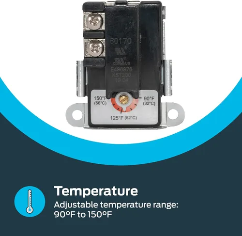 Miniatura 4 de Eastman 60170N Termostato de elemento inferior de tiro único para calentadores de agua, negro