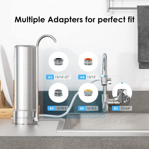 Miniatura 3 de Waterdrop Filtro de agua para encimera de 8000 galones y 4000 galones, el filtro de agua para encimera reduce los metales pesados, el mal olor