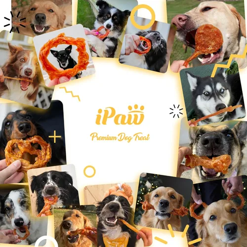 Miniatura 6 de iPaw Tendones de pavo para perros, 100% Turquía y materia prima de origen estadounidense, hipoalergénicos, masticables naturales de grado humano