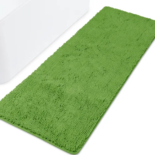 Miniatura 221 de Yeaban Alfombra de pasillo de baño de 24 x 72 pulgadas, antideslizante, alfombra de baño larga de felpilla gruesa, absorbente y lavable, alfombra