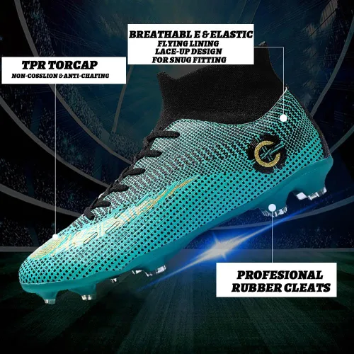 Miniatura 2 de Zapatos deportivos de fútbol para niños y hombres, tenis de fútbol para equipo de fútbol, ligeros, para correr, al aire libre, cómodos