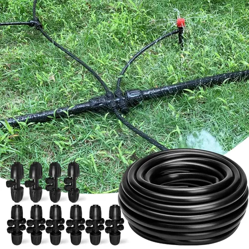 Miniatura 7 de Tubo de riego por goteo de 1/2 pulgada de 50 pies con 4 accesorios de riego por goteo de 1/2 a 1/4 pulgadas, manguera de línea de goteo y conectores