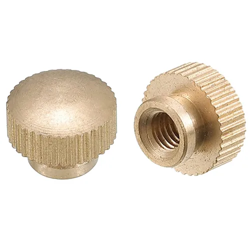 Miniatura 7 de uxcell Tuercas moleteadas para pulgar, 5 tuercas moleteadas de latón M3 x D10mm x H8mm con collar de cabeza alta con agujero ciego moleteado
