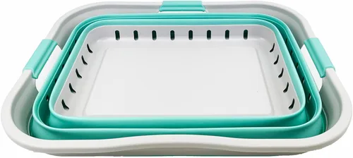 Miniatura 3 de SAMMART Cesta plegable de plástico para la ropa sucia de 42 litros (11 galones) - Contenedor/organizador plegable - Tina de lavado portátil - Cesta