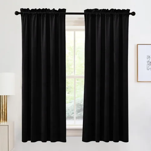 Miniatura 105 de RYB HOME Cortinas de terciopelo verde oliva de 72 pulgadas de largo, cortinas opacas con aislamiento térmico, tratamiento de ventana, decoración