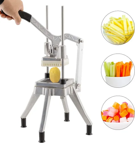 Miniatura 5 de Cortadora rápida de verduras en corte, 1/2 "+1/4 "+3/8 "hoja, S-Steel French Fry Maker Cebolla Pimienta Patata Champiñones Picador