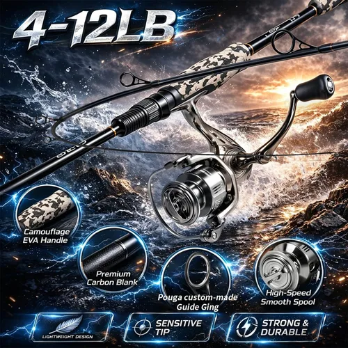 Miniatura 9 de Sougayilang Fishing Rod and Reel Combo, Stainless Steel Guides Fishing Pole with Spinning Reel Combo for Bass Fishing