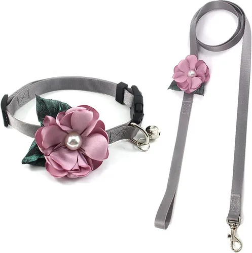 Miniatura 9 de Collar de perro y gato con flor de geranio, collar de nailon para cachorro con campana de perlas, accesorio de disfraz de Yorkie de Chihuahua