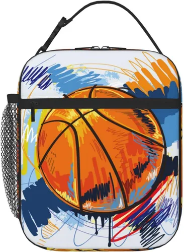 Lonchera de baloncesto con aislamiento térmico para niños, niñas, niños, lonchera Bento reutilizable para niños, mujeres y hombres, bolsa de