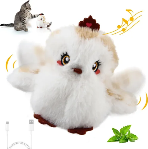 Miniatura 8 de Gigwi Juguetes interactivos para gatos de interior, juguetes de hierba gatera que aletean y gorjean para el ejercicio de gatos, juguete automático