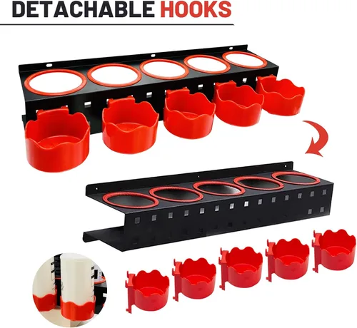 Miniatura 4 de Estante de Almacenamiento para Botellas de Spray con Soporte Abrasivo Extra, Barra de Colgar Montada en Pared, Accesorio de Exhibición para Coche
