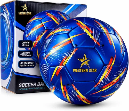 Miniatura 13 de Western Star Balón de fútbol Helix- Tamaño 3 4 5 – Pelotas de fútbol oficiales de grado de partido – Diseño atractivo y duradero