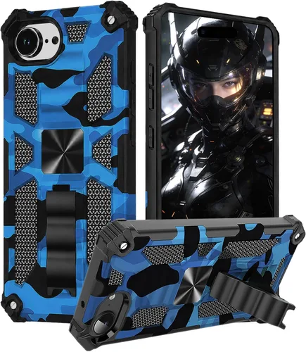 Miniatura 34 de CCSmall Funda de camuflaje para Apple iPhone 14 para hombres, protección resistente a prueba de golpes con función atril para iPhone 14 MC verde