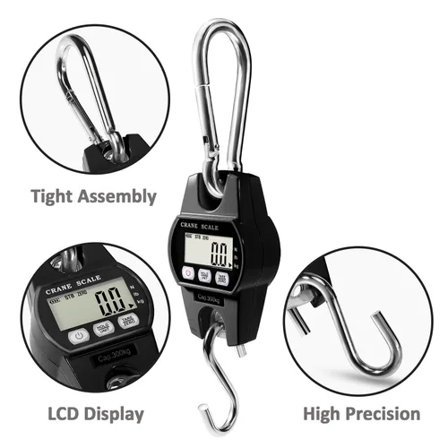 Miniatura 2 de GRAM PRES Báscula digital colgante con grúa 660LB/300KG, básculas para caza de ciervos, granja, pesca, pescado, carne, caza, báscula para equipaje