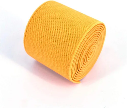 Miniatura 24 de 1 rollo de cordón elástico plano de 1.5 pulgadas de ancho por 3 yardas de banda elástica sarga de doble cara (#1 Blanco)
