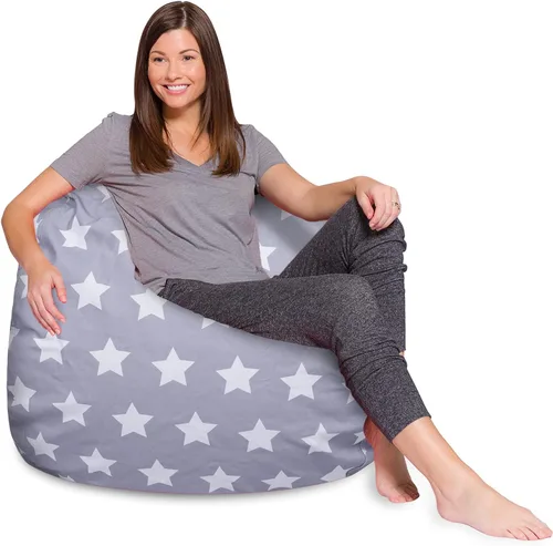 Miniatura 64 de Posh Creations - Sillón puff para niños, adolescentes y adultos, incluye funda extraíble y lavable a máquina, tamaño mediano de 27 pulgadas, lona