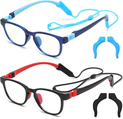JM Lentes de luz azul para niños, hierbas para juegos de computadora para niñas y niños de 3 a 10 años, lentes anti Blue Ray TR90