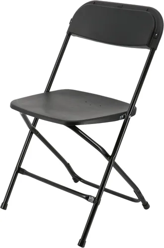 Miniatura 4 de Elama Sillas de cena plegables de plástico de 4 piezas (negro)