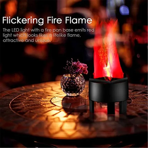 Miniatura 3 de ele ELEOPTION Luz LED electrónica de efecto simulado de llama de fuego falsa, sin calor base de soporte de llamas artificiales de Halloween, centro