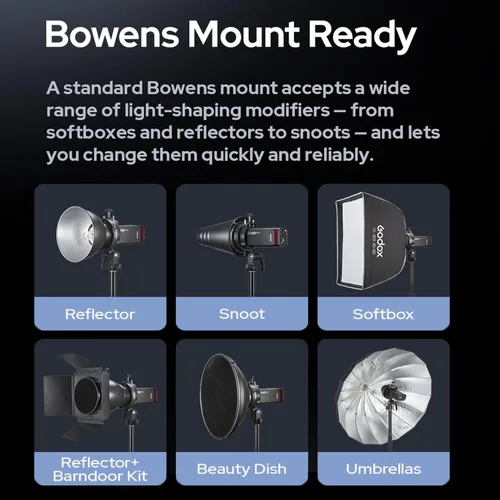 Miniatura 4 de GODOX S3 Speedlite Bowens - Soporte para flash Godox V1 V100 V1Pro V860III TT350 AD100 AD200 AD300 Speedlite Strobe Flashes, soporte tipo S, control