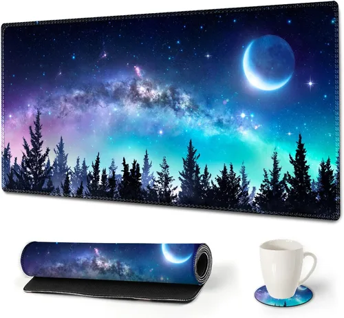 Miniatura 17 de AIMSA - Alfombrilla de mouse grande para juegos, extendida con borde cosido, alfombrilla de mouse para teclado XL, base de goma antideslizante, 31.5