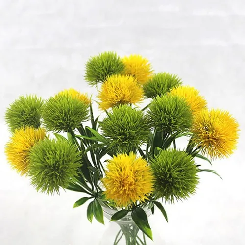 Miniatura 6 de Emivery 12 piezas de flores artificiales de diente de león, flores amarillas de imitación, tallos florales de primavera, flores de diente de león