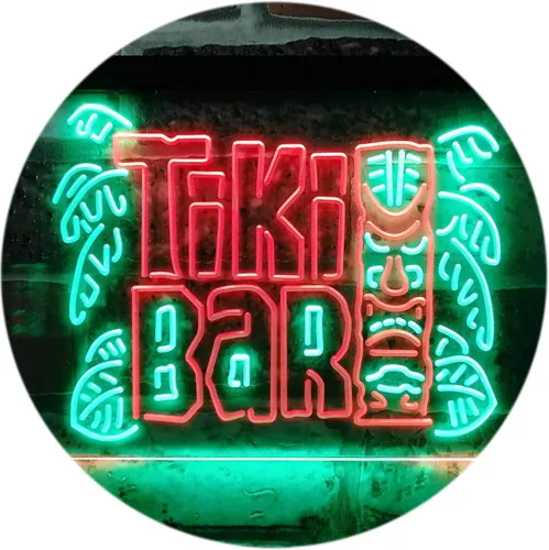 Miniatura 12 de ADVPRO Tiki Bar Mask Beer Pub Club Wine Dual Color LED Neon Sign Blue & Red 12" x 8.5" st6s32-i3139-br