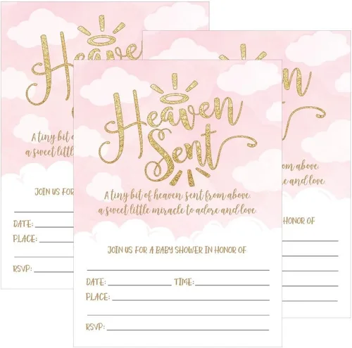 Miniatura 6 de Hadley Designs Invitaciones para baby shower para niña, 25 invitaciones de baby shower para niña, invitaciones de baby shower de cactus