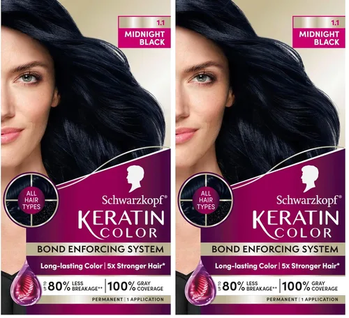 Miniatura 11 de Schwarzkopf con queratina color para el cabello Negro Onyx