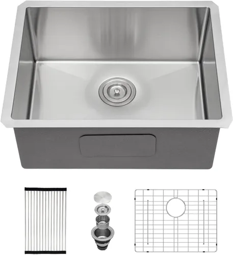 Miniatura 14 de Fregadero de Montaje Bajo de 13 Pulgadas - Beslend 13”x15”x9” Fregadero de Cocina de Acero Inoxidable de Montaje Bajo Calibre 16 Fregadero de Cocina