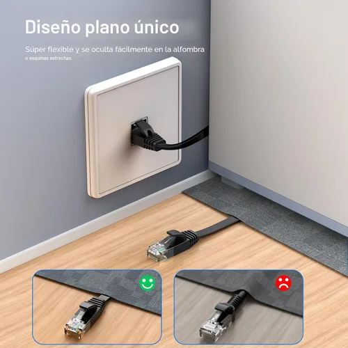 Miniatura 3 de Cable Ethernet Cat 6 de 100 pies, para interiores y exteriores, red de Internet de alta velocidad de 10 Gbps, cable de conexión Ethernet plano