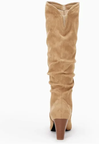 Miniatura 5 de Coutgo Botas altas hasta la rodilla para mujer, con tacón ancho de pantorrilla, puntera puntiaguda, botas largas para invierno