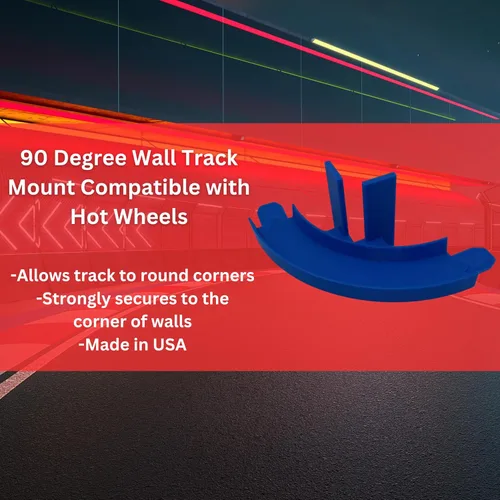 Miniatura 6 de Riel de montaje en pared de esquina compatible con Hot Wheels Giro de 90 grados con adhesivo extraíble para montaje en pared Fabricado