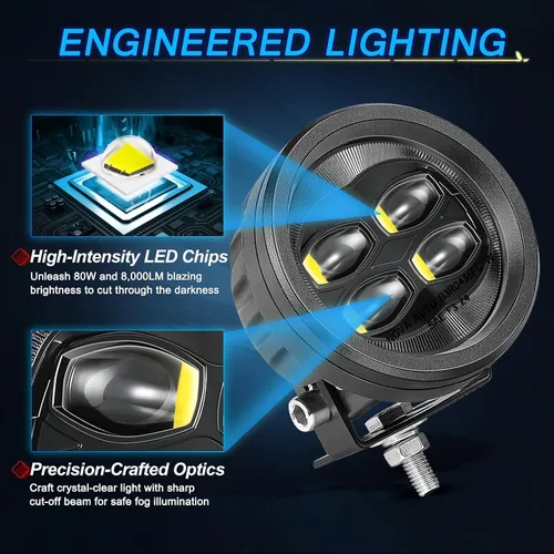 Miniatura 3 de Luces antiniebla LED SAE, ACEC SHOP 2 unidades de 80W, cápsulas LED redondas de 8.9 cm / 3.5 pulgadas aprobadas por DOT, luces de cápsula legales