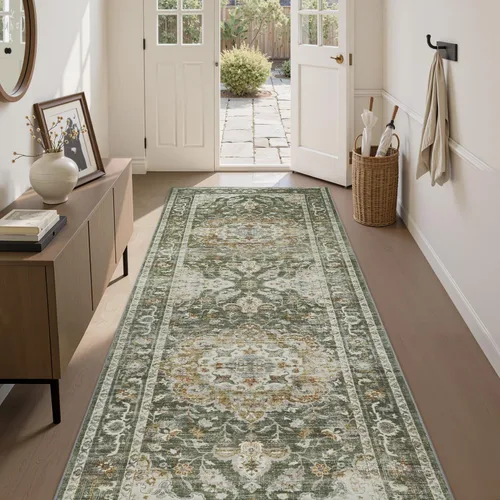 Miniatura 19 de PADOOR Alfombra de pasillo de 2 x 10 pies, suave, beige, lavable, para dormitorio, alfombra larga antideslizante para pasillos, entrada, lavandería