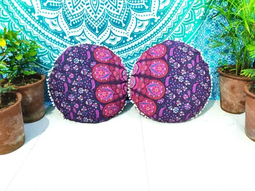 Miniatura 62 de CRAFT KALA Funda de cojín con diseño de mandala, funda de cojín para asiento, hippie, decorativo, bohemio, otomano, de algodón, indio, para sala